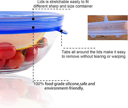 🍽️Silicone Cover Stretch Lids Reusable Airtight Food Wrap Covers