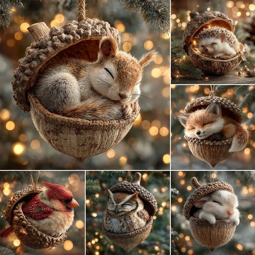 🔥LAST DAY 49% OFF🎁❤️Forest Animal Acorn Ornaments – Cozy Forest Christmas Ornaments