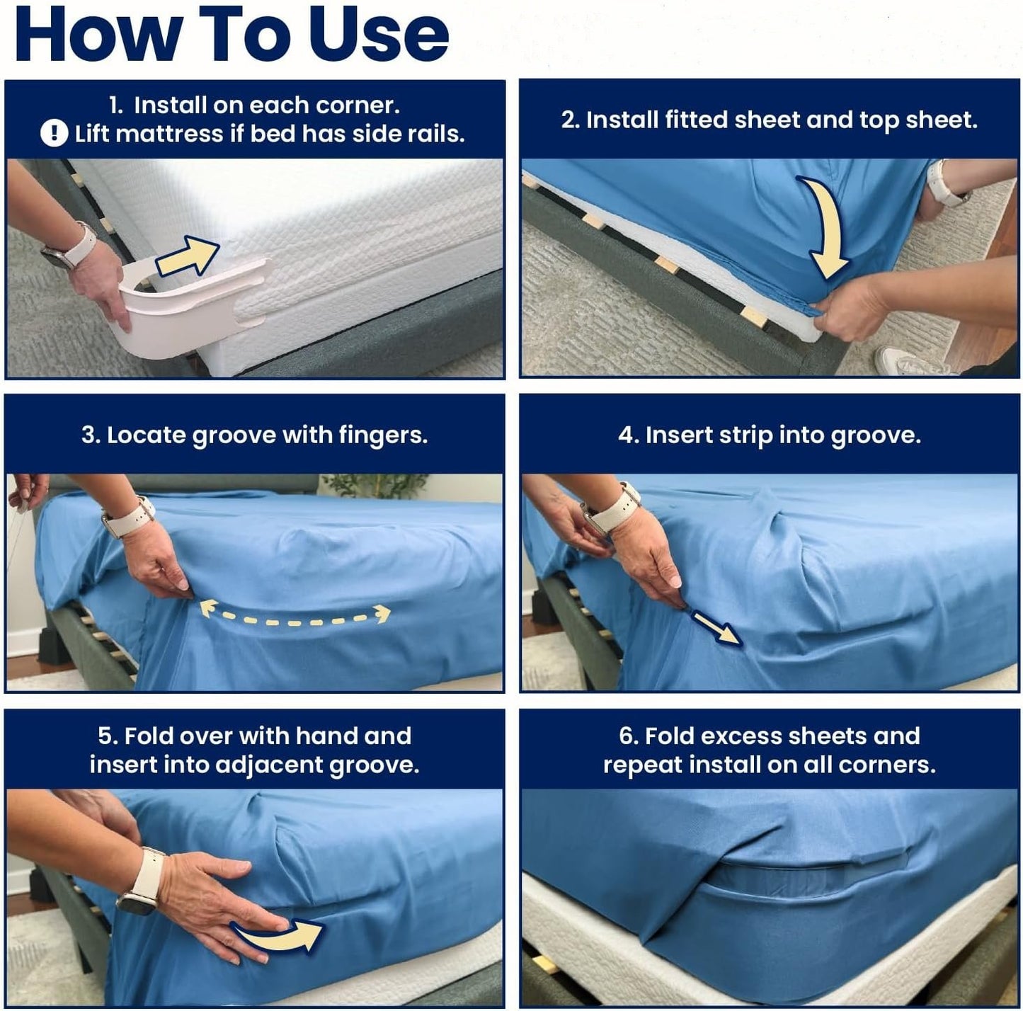 🏆Flash Sale⚡ 50K+ SOLD!💖Sheet Holders - Secure Bed Sheets Firmly in Place