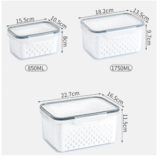 💖Last Day Sale 49% OFF🔥Household transparent plastic food storage box-Including drain basket💧