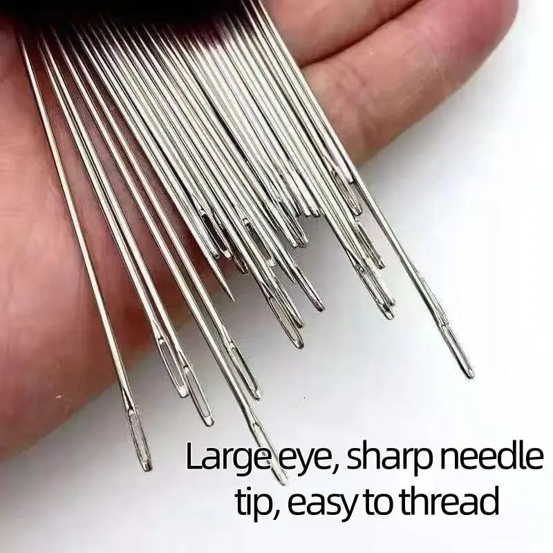 🏆New Year 49% OFF -🧵34PCS Big Eye Steel Needles Set -(🎁Buy 2 Get 1 Free)