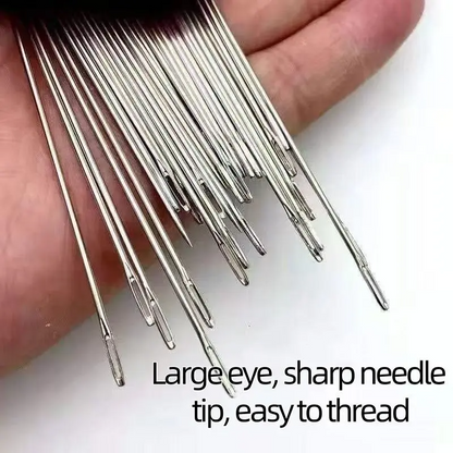 🏆New Year 49% OFF -🧵34PCS Big Eye Steel Needles Set -(🎁Buy 2 Get 1 Free)