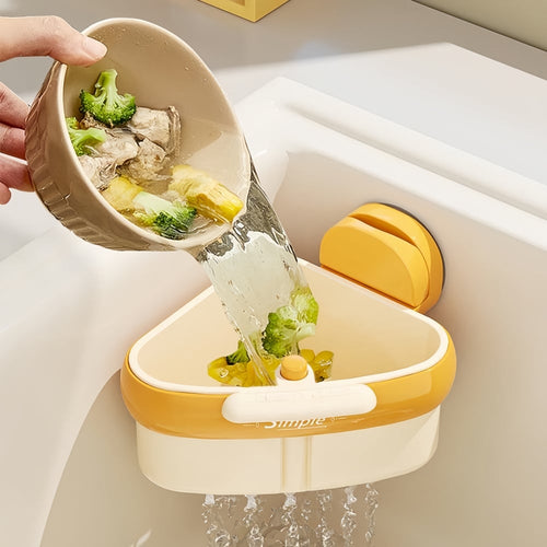 💧2025 New Release - 🍽️Suction Cup Sink Corner Rack（🔥Buy 2 Get 1 Free）