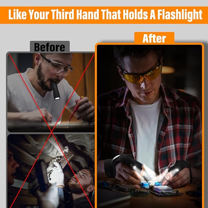 🎄Christmas Sales 49% OFF -🔥🔥Hands-Free LED Half Finger Gloves