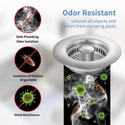 🏆Flash Sale⚡ 30K+ SOLD!🔥- Upgraded 3 in 1 Kitchen Sink Drain Strainer